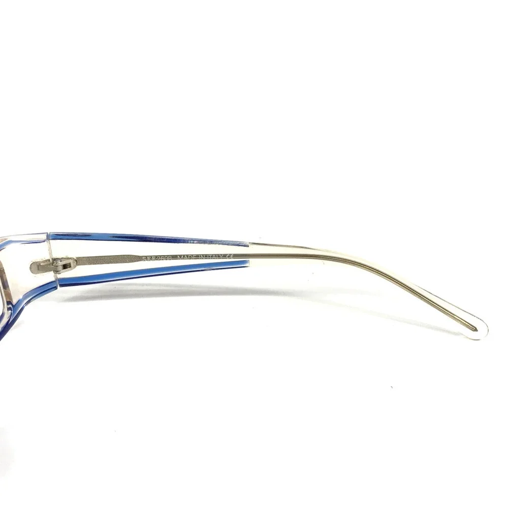 Vintage SEE Eyeglasses Frames 2608 COL. 104 Blue Clear Striped 56-13-135